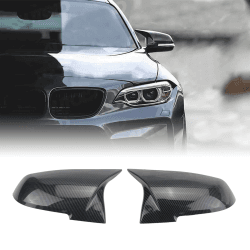 BONRYAN 1 Paar Tür Rückspiegel Abdeckkappe Ersatz für BMW F20 F22 F23 F30 F31 F32 F33 F36 F87 M2 X1 E84 (Glänzend Carbon) Glossy Carbon