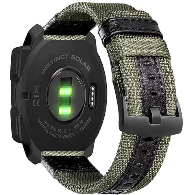 OTOPO kompatible Garmin Instinct/Instinct 2 Armband Nylon Military, 22mm Gewebtes Gewebe Durable Handgelenk Uhrenarmband für Garmin Instinct Tactical/Esports/Solar/Tide -Grün