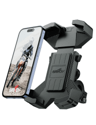 Grefay Fahrrad Handyhalterung Handyhalter Motorrad Fahrrad Lenker Handy Halterung Mit 360 Drehen für 4,7-7,0 Zoll Smartphone (Black)
