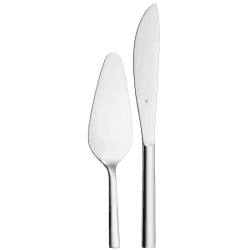 WMF Nuova Obst-/ Kuchenbesteck Set 2-teilig, Tortenmesser, Tortenheber, Cromargan Edelstahl poliert, spülmaschinengeeignet 30 x 6 x 3 cm Obst-/Kuchenbesteck 2-teilig Single