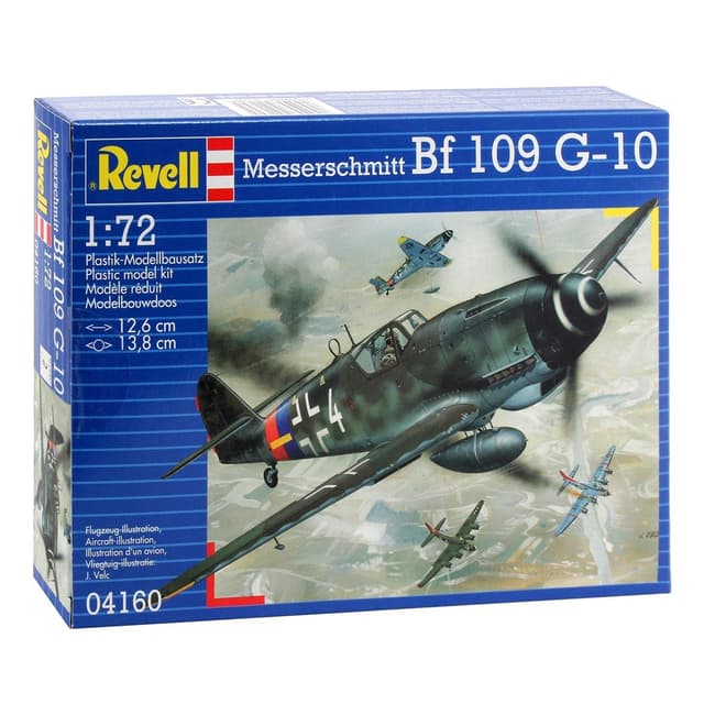 Revell Modellbausatz Flugzeug 1:72 - Messerschmitt Bf109 G-10 im Maßstab 1:72, Level 3, originalgetreue Nachbildung mit vielen Details, 04160, Originalfarbe