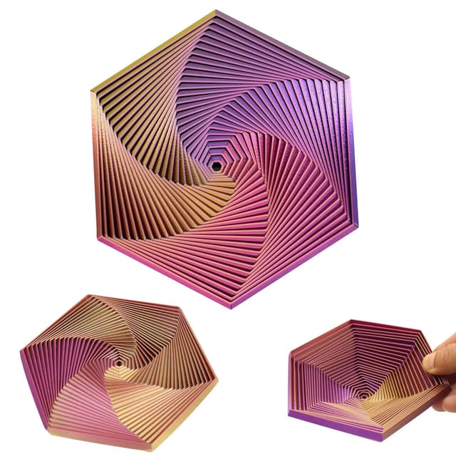 Fractal Fidget Hexagon Spielzeug,Fidget Toys Erwachsene,3D-Druck Esagonale Spiral Sensorik Spielzeug für Stressabbau,Relief Anxiety,Antistress Divertente Giocattolo,Anti Stress Glhyuop Spirograph
