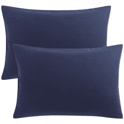 PiccoCasa 2er-Pack Kissenbezug 40x60 Superweicher Kopfkissenbezug Kissenhüllen mit Hotelverschluss aus Mikrofaser Pillowcase, Marineblau Marineblau 40×60cm