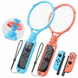 [für Switch 2/1] Tennis-Schläger für Nintendo Switch 2 Joy-Con (2025)–Spielzubehör für Mario Tennis Aces, für Switch Sport, Grifffassung für Switch 2/1 Controller, Unterstützt Weitere Tennis-Spiele