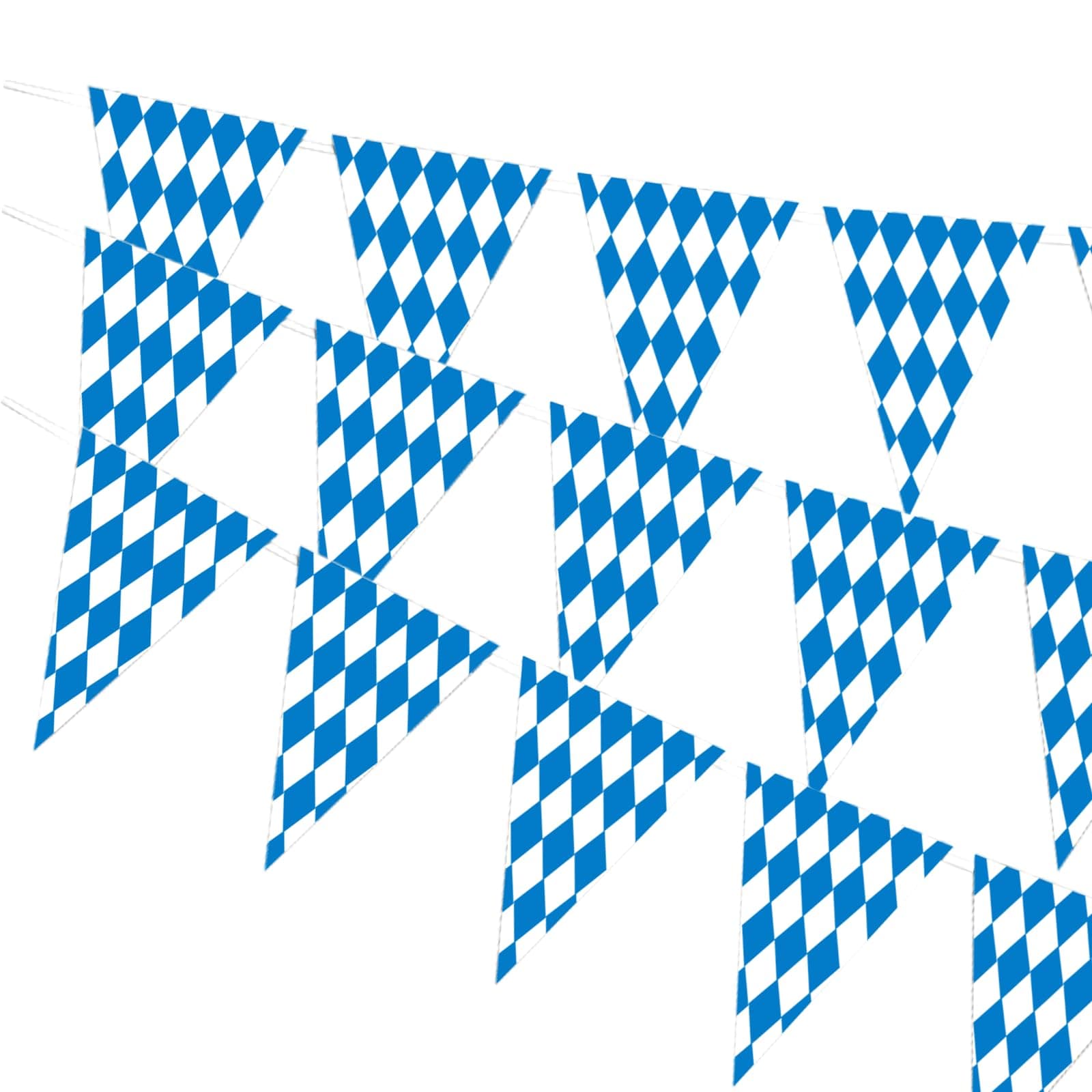 12Pcs/5M Oktoberfest Deko Wimpel Girlande, Bayrische Party Girlande Oktoberfest Wimpel Bayern Dekoration Wimpelkette Blau und Weiß Wetterfest Banner für Hausgarten Bar Bierzelte Bierfest Innen Outdoor