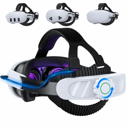 Headstrap für Meta Quest 3, Zubehör für Meta Quest 3S, Elite Strap mit 8000mAh Akku/Verstellbarem Knopf/Reduziert den Gesichtsdruck und Verbessert den Komfort, Strap Kompatibel mit Quest 2/3/3S S-Headstrap mit 8000mAh