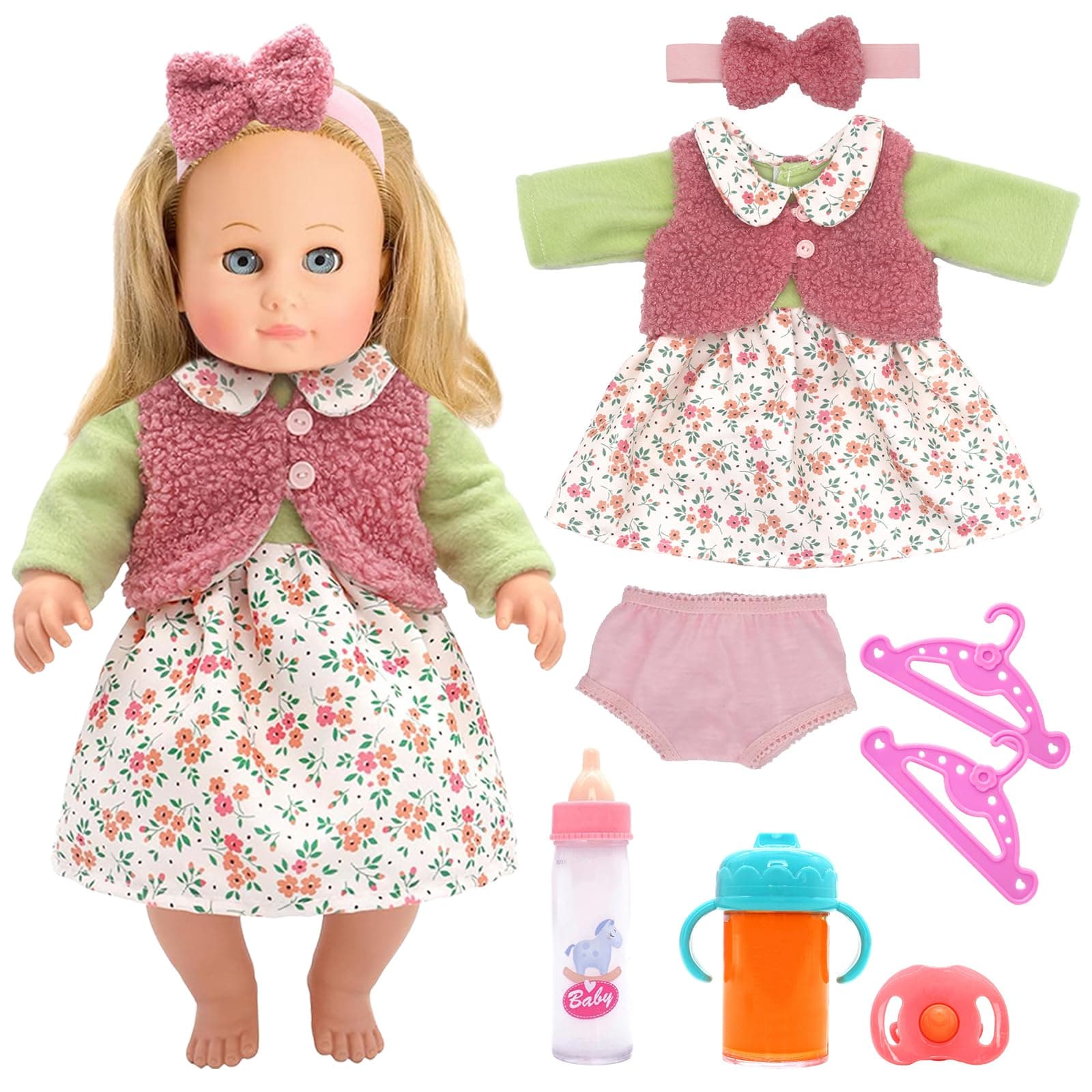 LETTERASHQP 8 Stück Kleidung Outfits für Baby Puppen Puppenkleidung 35-43 cm Baby Kleidung Puppenkleidung Outfits Baby Zubehör Baby Puppe Kleidung Zubehör Kleider für Kinder