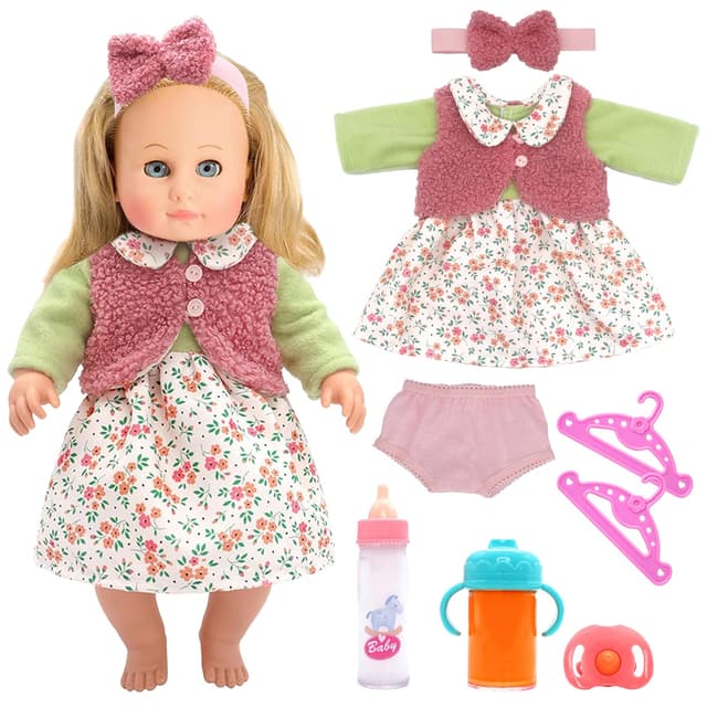 LETTERASHQP 8 Stück Kleidung Outfits für Baby Puppen Puppenkleidung 35-43 cm Baby Kleidung Puppenkleidung Outfits Baby Zubehör Baby Puppe Kleidung Zubehör Kleider für Kinder