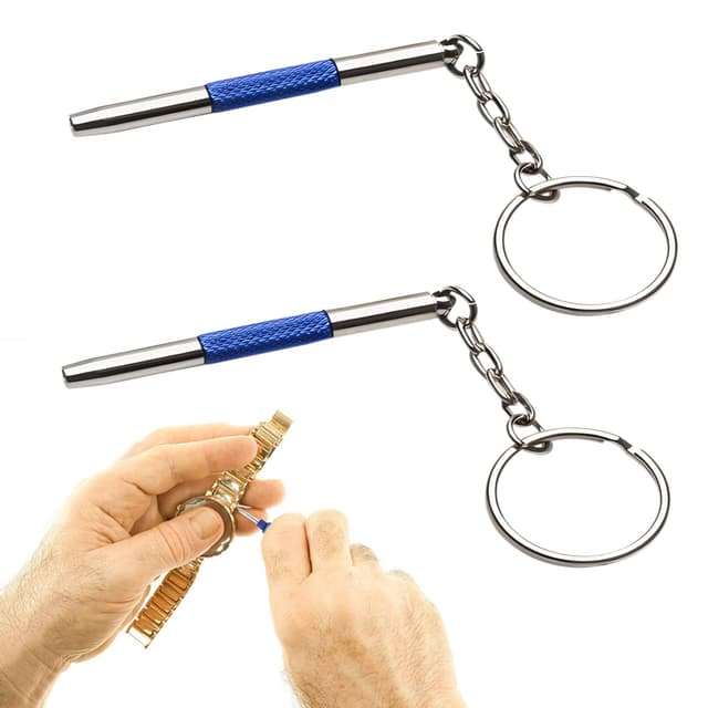 2 Stück Mini Brillen Schraubendreher, 3 in 1 Brillen Reparatur Schraubendreher Set, Schlüsselbund Precision Kleines Schraubenziehe für Sonnenbrillen, Schmuck und Uhren Reparatur
