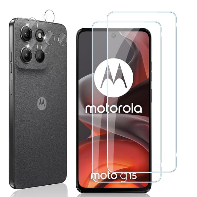 Locofun Schutzfolie für Motorola Moto G15 für Panzerglas, 9H Härte Panzer Schutz Glas und Kameraschutz Panzerfolie [2+2 Stück], Anti-Kratzer Displayschutzfolie Schutzglas