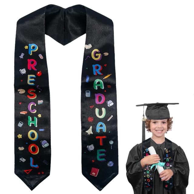 DIELOVEHUA Schärpe für Kindergarten, Stola für Vorschule, Kindergarten Abschluss Stola, Kindergarten Schärpe, Bedruckt, Schulabschluss, Unisex, Abschluss Geschenke für Kinder