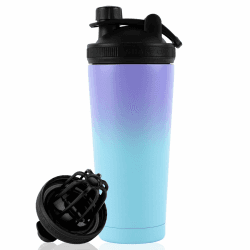 kiptyg 750ml Protein Shaker Edelstahl – Doppelwandig, Vakuumisoliert BPA-frei – Mit Sieb Auslaufsicher – Ideal für Sport, Fitness, Eiweißshakes Purple Blue Gradient