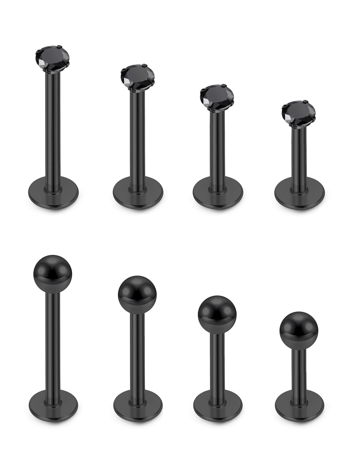 JSDDE 8 Stücke Labret Piercing Gold Set Lippenpiercing Conch Piercing Helix Tragus Piercing Knorpel Ohrringe Stud Medusa Piercing Gold 6-12mm