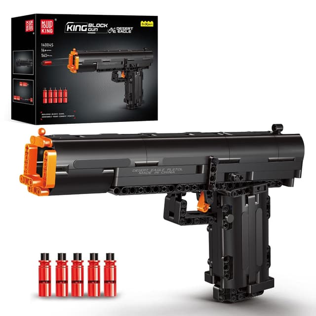 Mould King 14004 Desert Eagle Pistole Bausteine Spielzeug, 563 Stücke Montage Gun Spielzeug, Klemmbausteine Technik Schießwaffe Modell für Kinder Alter 8+