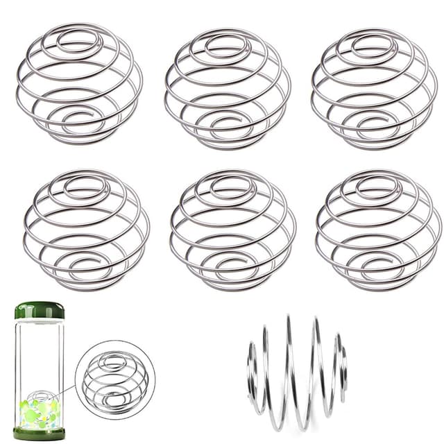 6 Stück Shaker Kugel, Shaker Mit Kugel, Edelstahl Protein Shaker, Shaker Kugel Edelstahl Sport Fitness Protein Shaker, Edelstahl Shaker Kugel für Protein Blended Getränke, Shaker Bottle Cup Wire Whisk