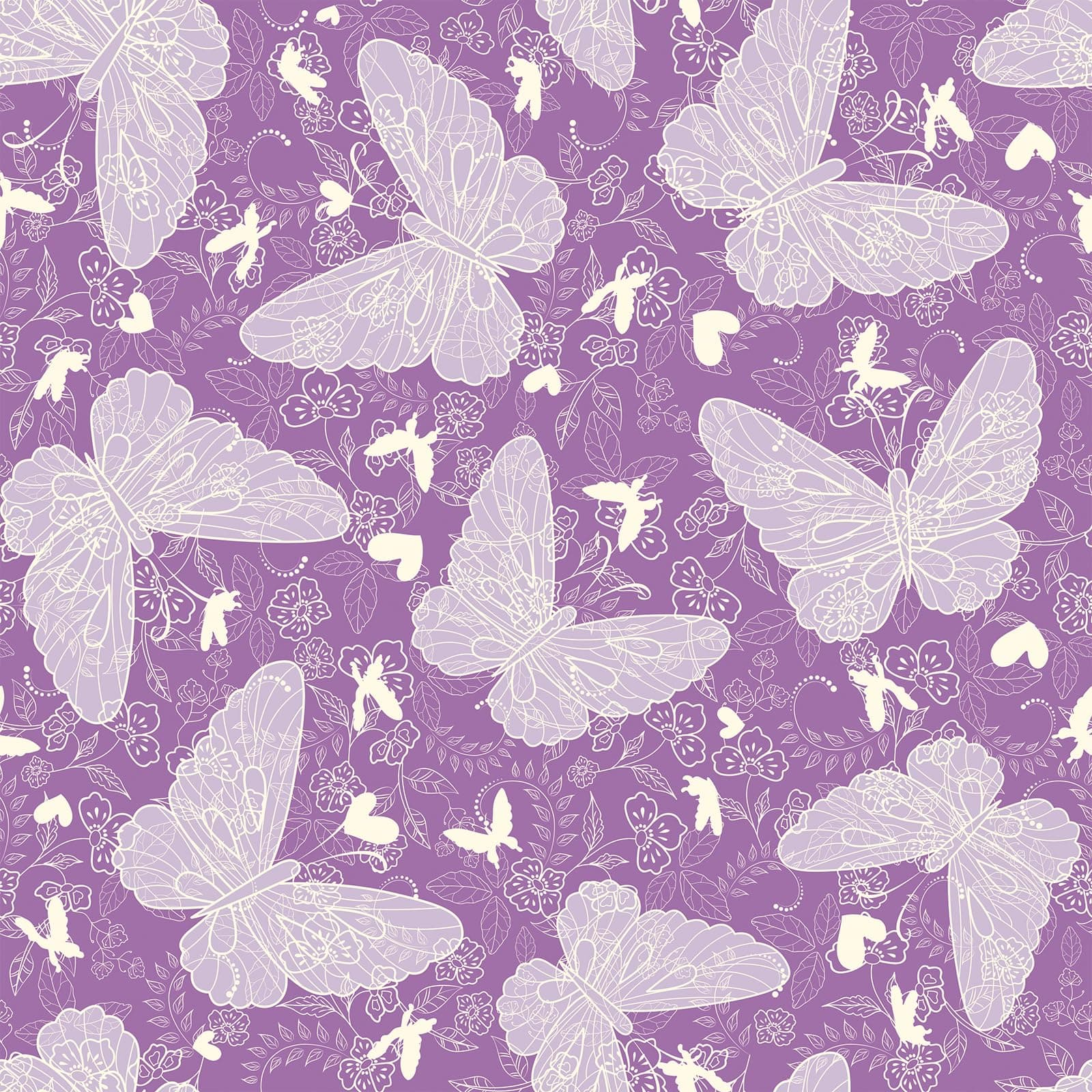 VaryFloral Mustertapete Lila Wandtapete Selbstklebend 30.5cmx300cm Blumentapete Schmetterling Klebefolie Möbel Vintage Tapete Blumen Aquarell Folie für Möbel Wasserdicht Fototapete Wohnzimmer