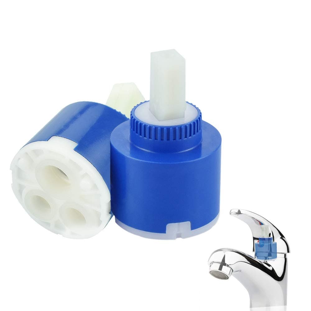 KLYNGTSK 2 Stück 40 mm Wasserhahn Ventil Wasserhahn Kartusche Keramik Cartridge Mischbatterie Ventil Wasserhahn Ersatz Kartusche für Küche Badezimmer