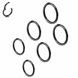 6 Stk 8/10/12mm 16G Edelstahl Nasenring schwarz Damen Herren Septum Clicker Ring Nasenring Set Ohr Lippen Nasenpiercing Lippenpiercing Knorpel Creolen für Männer Frauen