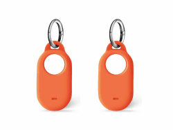 Msagkah 2 Stück Silikonhülle für Samsung Galaxy SmartTag 2, 2 Pcs verlustsichere & strapazierfähige weiche Hüllen mit Schlüsselanhänger für SmartTag 2 (Orange)