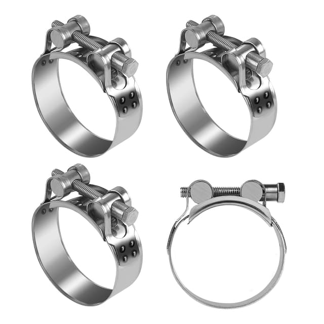 EFUTURETIME 4 Stk. Gelenkbolzenschelle Edelstahl 52-55 mm, 22mm Breit, Schlauchschelle Motorrad Auspuffrohr Klemme Rohrschelle für Motorrad Auspuff, Rohre und Schläuche φ 52-55 mm