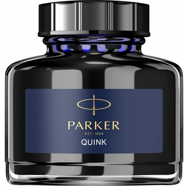 Parker Quink Füllertinte im Tintenfass | blauschwarze Tinte | 57 ml Blau/Schwarz