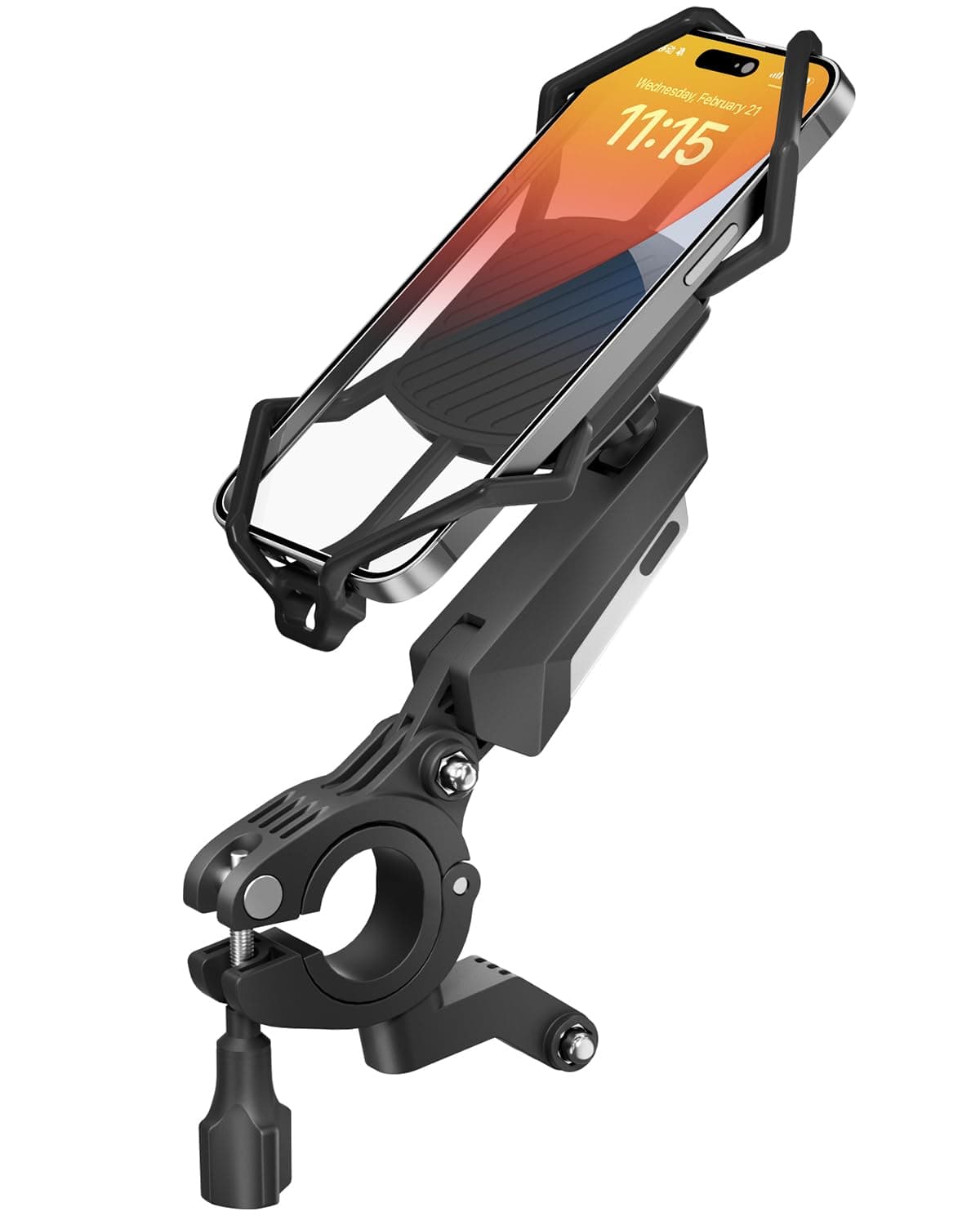 viozon Fahrrad Handyhalter, Motorrad Handyhalterung, kompatibel mit 4,7-7,2" Handy, Schnellverschluss, stoßdämpfender Federarm, 360 Grad Drehung, für Mountainbike, Dirtbike, E-Bike