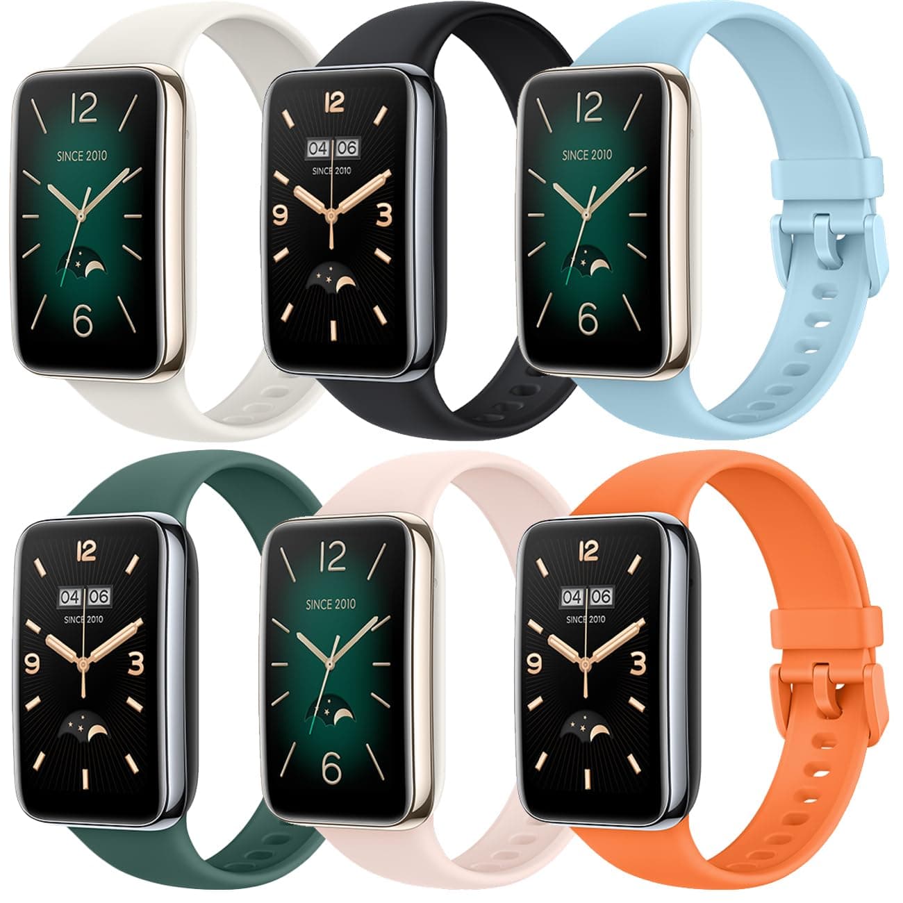 Monuary 6 Stück kompatible Armbänder für Xiaomi Smart Band 7 Pro, Weiche und Atmungsaktive Sportliche Farbige Ersatz-Armbänder, Schnellverschluss