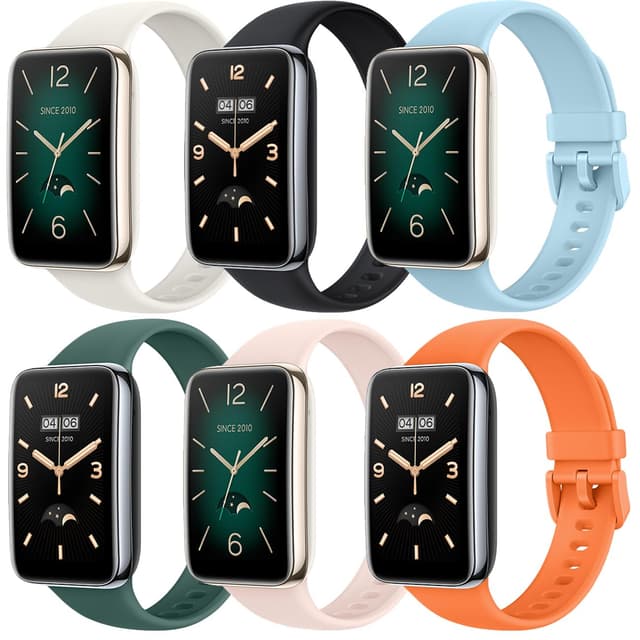 Monuary 6 Stück kompatible Armbänder für Xiaomi Smart Band 7 Pro, Weiche und Atmungsaktive Sportliche Farbige Ersatz-Armbänder, Schnellverschluss