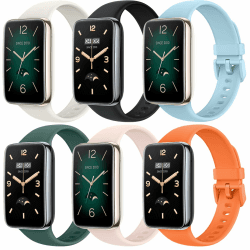 Monuary 6 Stück kompatible Armbänder für Xiaomi Smart Band 7 Pro, Weiche und Atmungsaktive Sportliche Farbige Ersatz-Armbänder, Schnellverschluss