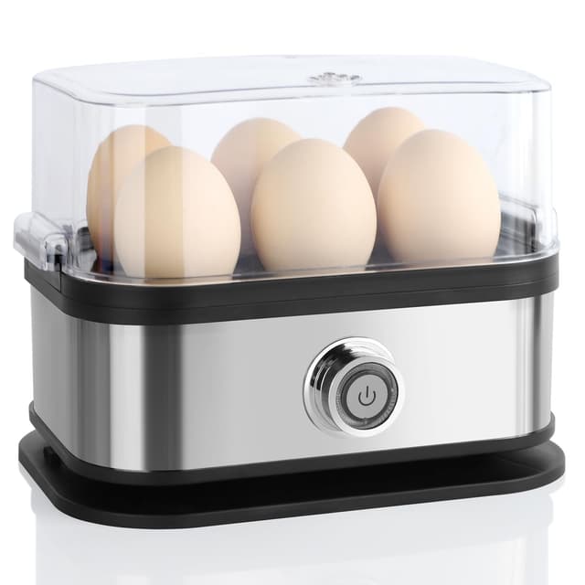 VINATO Eierkocher, bis zu 6 Eier (weich, mittel, hart, pochiert), Familiengröße Egg Cooker, Leicht zu reinigen Egg Boiler
