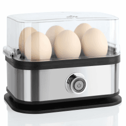 VINATO Eierkocher, bis zu 6 Eier (weich, mittel, hart, pochiert), Familiengröße Egg Cooker, Leicht zu reinigen Egg Boiler