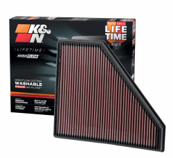 K&N 33-2496 Motorluftfilter: Hochleistung, Prämie, Abwaschbar, Ersatzfilter,Erhöhte Leistung, 2013-2019 (Camaro, ATS, CTS)