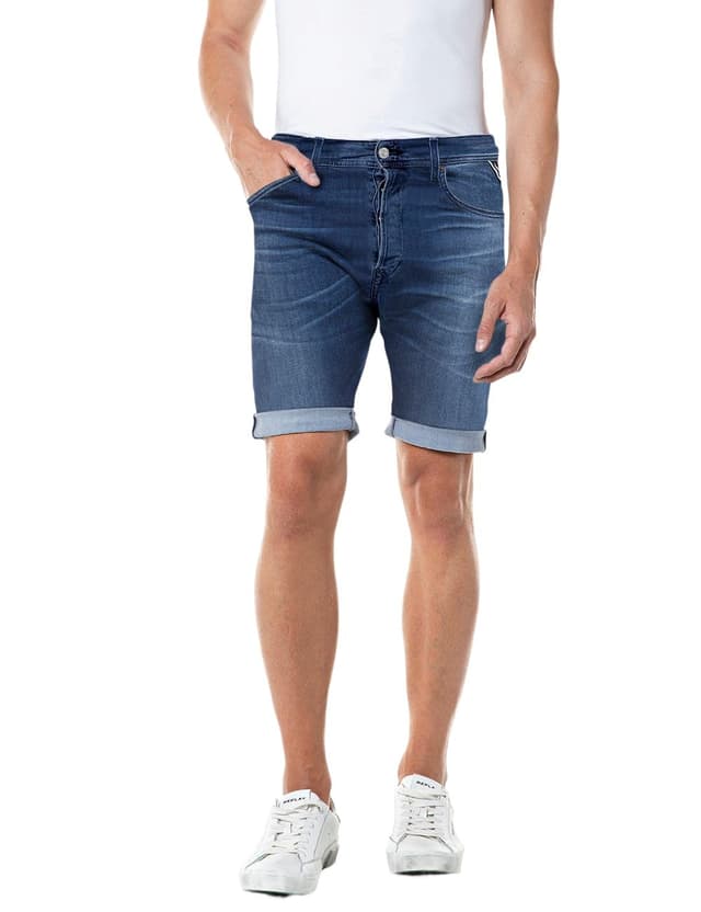 Replay Herren Jeans Shorts RBJ 901 Tapered-Fit mit Power Stretch