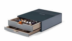 Durable Coffee Point Box S Aufbewahrungsbox (mit 2 Schubladen für Kaffee/Tee, Cateringbox für Kaffeestation/Büroküche) anthrazit, 338358 Aufbewahrungsbox S