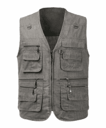 KTWOLEN Herren Outdoor Weste Leicht Atmungsaktiv Anglerweste mit Mehreren Taschen Freizeit Camping Jagd Fischen Fotografie Weste Ärmellos Angeljacke mit Reißverschluss