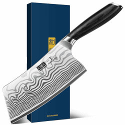 HOSHANHO Hackmesser 18 cm Scharf, Hochkohlenstoffreiches Pulverstahl, Fleischzerkleinerer, Professioneller Metzgerhacker, Küchenmesser zum Schneiden von Fleisch, Gemüse 18cm Hackmesser