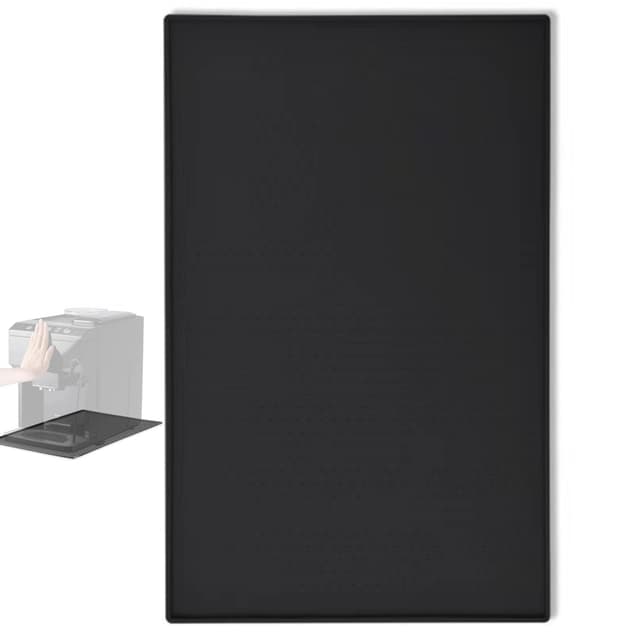 ZHjuju kaffeemaschine Matte, Silikonmatte mit Rand Anti-Rutsch Kaffemaschinen unterlage Anti-Rutsch Unterlage für Kaffeevollautomat Barista Zubehör, Schwarz,48 x 30 cm