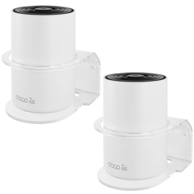 BECEMURU Wandhalterung Halter Stabilität Acryl Schutzhülle Router Schutz Kompatibel mit TP-Link Deco XE75, Deco XE75 Pro, Deco XE75 AXE5400, Deco X15 AX1500 Ganze Startseite Mesh-Wi-Fi-System (2 Pack)