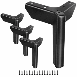 QINFZY 4er-Set 12 cm Schwarze Metall Möbelfüße, Mit Schrauben, hochwertige Schrankfüße Sofafüße für DIY-Möbelprojekte. 12cm Schwarz