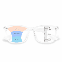 YUKANG Multifokalbrille Gleitsichtbrille Lesebrille Damen Herren, Blaulichtfilter Brille TR90 Progressive Lesebrille Superleichte Anti-Müdigkeit (clear 2.0) Clear 2.0 x