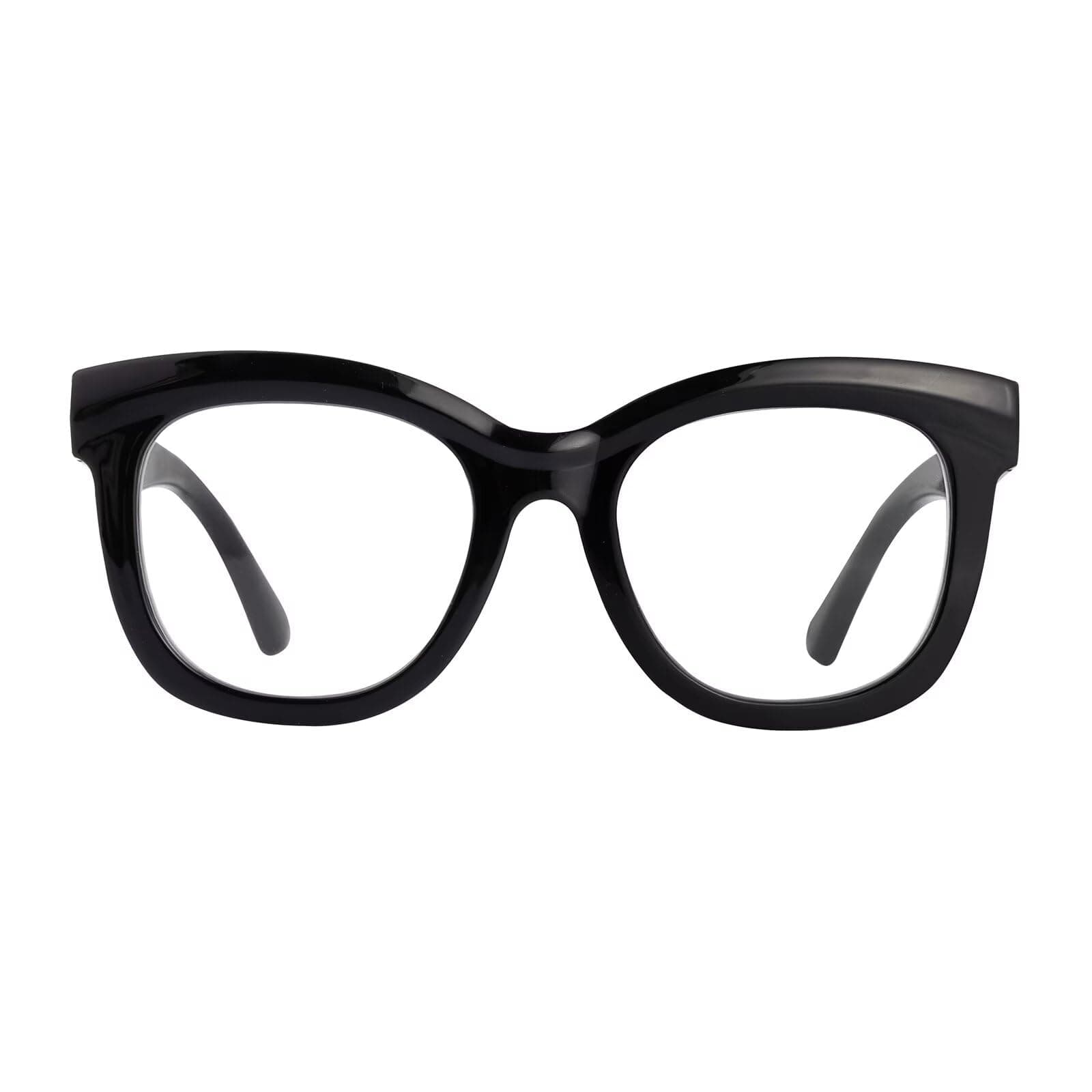 SKYWAY Übergroße Lesebrille Damen, Stilvolle Große Quadratische Blaulichtfilter Brille mit Sehstärke Schwarz 2.5 Dioptrien