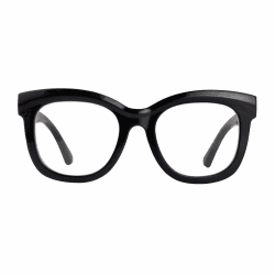 SKYWAY Übergroße Lesebrille Damen, Stilvolle Große Quadratische Blaulichtfilter Brille mit Sehstärke Schwarz 2.5 Dioptrien