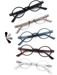 HEEYYOK 5 Pack Lesebrille Herren/Damen,Leichte Lesebrille,Tolle Farben,Gut verarbeitet,Brillen mit Softetui +2.75 5 Mischfarbe