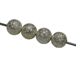 Perlin Messing Perlen Sternstaubperlen Stardust Metallperlen 4/6/8 mm Rund Spacer Zwischen Perlen (6mm, Antik Silber - 50Stück) 6mm Antik Silber - 50Stück
