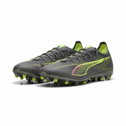 PUMA Unisex Ultra 5 Match Mg Soccer Shoe 42.5 EU Matte Aged Silver Yellow Alert Puma Aged Silver