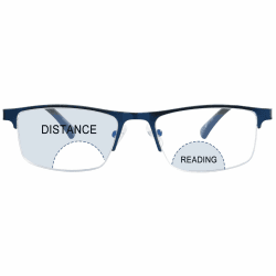 FONHCOO Bifokale Halbrandbrille Lesebrille Damen Herren, Blaulichtfilter Brille Damen Computer-Lesebrille mit Federscharnier Anti-Überanstrengung der Augen (Blau 2.5) Blau 2.5 x