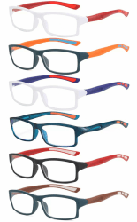 Eyglajdd Sport Lesebrille Blaulichtblockierende Brillen 6er pack 6 Farben Mischen 1.0 Dioptrien