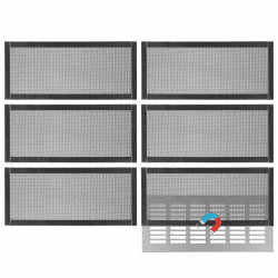 KEESIN Magnetische Lüftungsgitter, PVC-Lüftungsgitter, schwarze Lüftungsgitter, Lüftungsgitter für die Haar- und Staubfilterung (12 * 5,5-Zoll-Packung mit 6 Stück) 12*5,5-Zoll-Packung mit 6 Stück