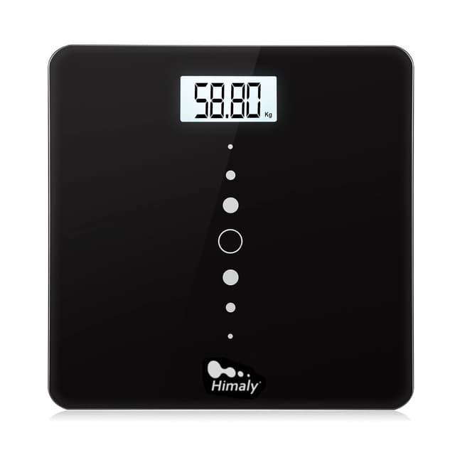 Himaly Digitale Personenwaage, Ultraschlanke Körperwaage mit 4 Hochpräzisions-Sensoren, Elektronische Waage mit großem LCD-Displa, Die Messgenauigkeit beträgt 0,05 kg, bis zu 200 kg