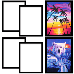 SPOKKI 4 Pack Diamond Painting Rahmen, Schwarz Diamond Painting Bilderrahmen 30x40, Diamond Painting Zubehör Magnet Bilderrahmen für Diamant Painting Bilder (Innenmaß 25x35cm) 30 x 40 cm